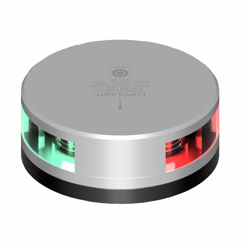 NAV LIGHT 1NM, GREEN/RED, COMB. SIDEL., HM, 2.5M CABLE