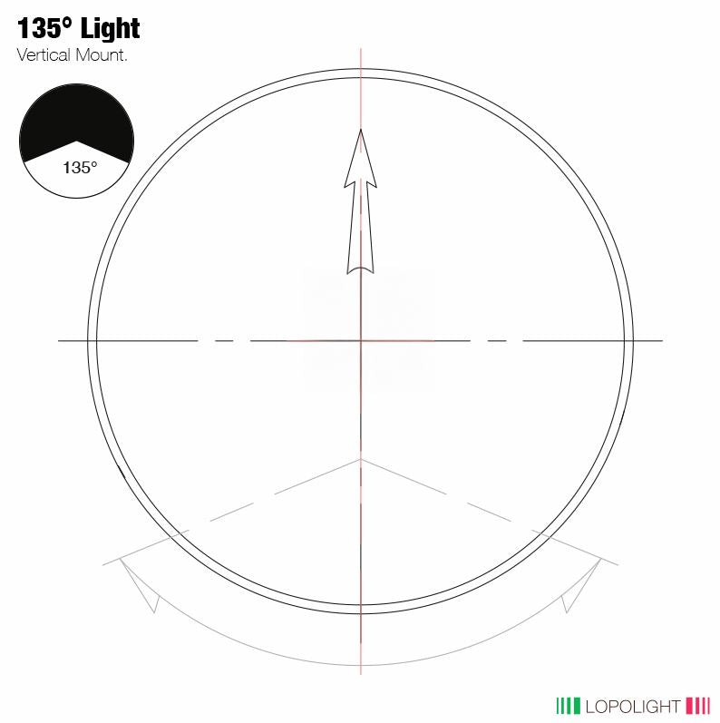 NAV LIGHT 2NM, 135° WHITE STERN, HM, 2.5M CABLE