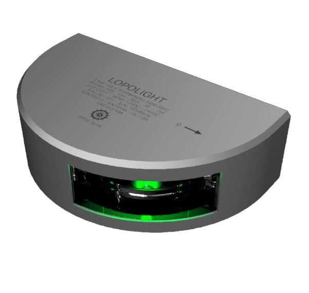 NAV LIGHT 3NM, 112.5° GREEN STB, VM, 2.5M CABLE