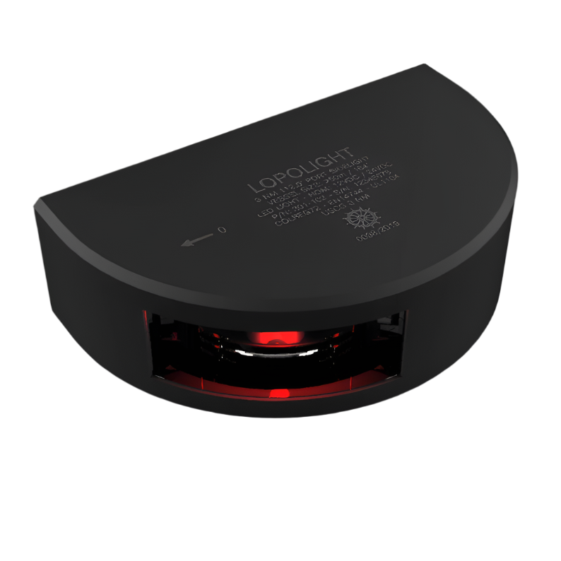 NAV LIGHT 3NM 112.5° RED PORT, VM, 2.5M CABLE, BLACK