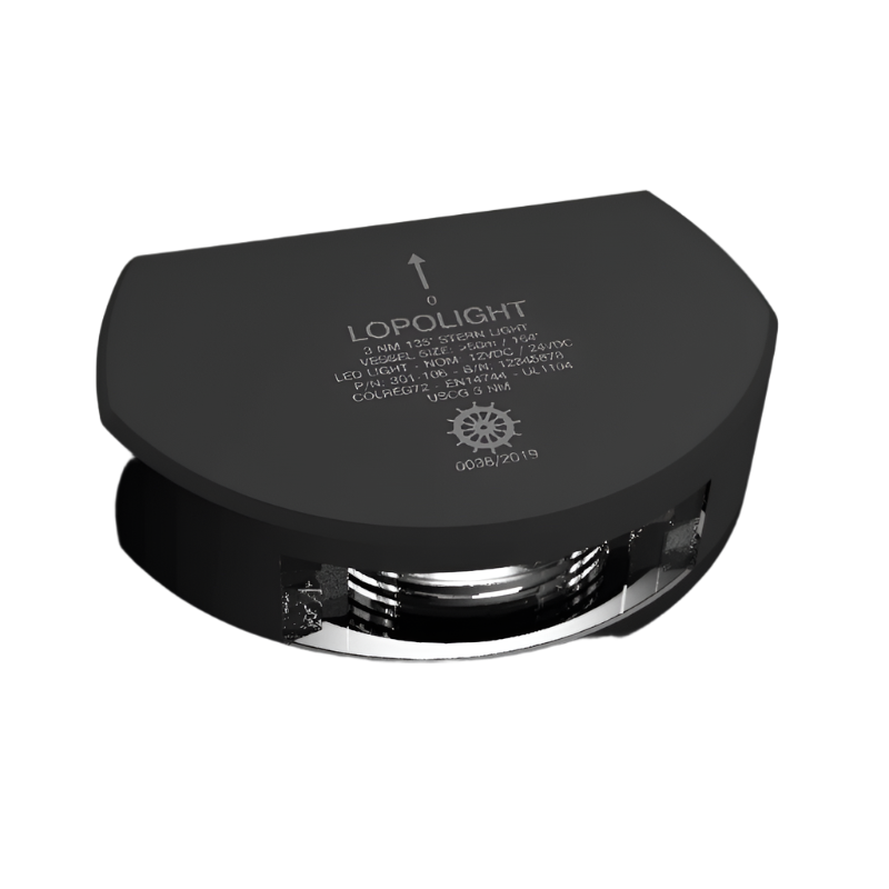 NAV LIGHT 3NM, 135° WHITE STERN, VM, 2.5M CABLE, BLACK
