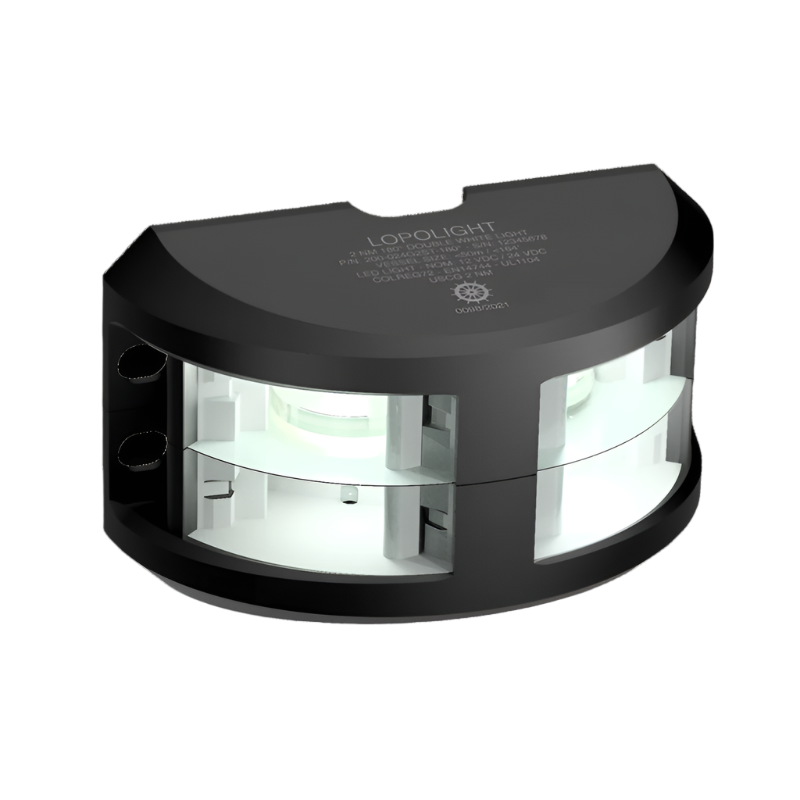 NAV LIGHT 3NM 180° WHITE, DOUBLE, BLACK ANODIZED