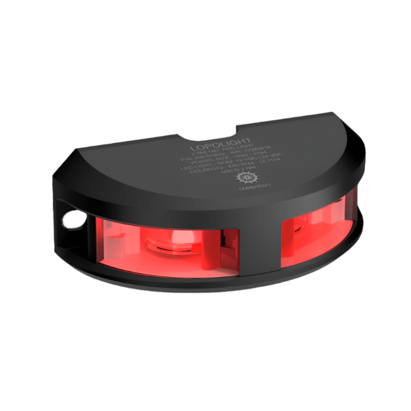 NAV LIGHT 2NM, 180° RED, VM, 0.75M CABLE, BLACK