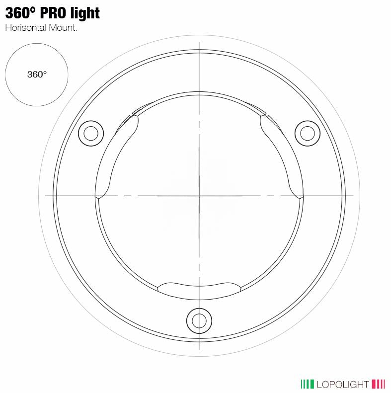 NAV LIGHT 2NM, 360° WHITE, HM, BLACK
