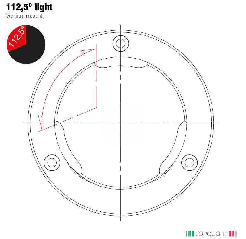 NAV LIGHT 2NM, 112,5° RED PORT, DBL BLK, EX ZONE 1&2