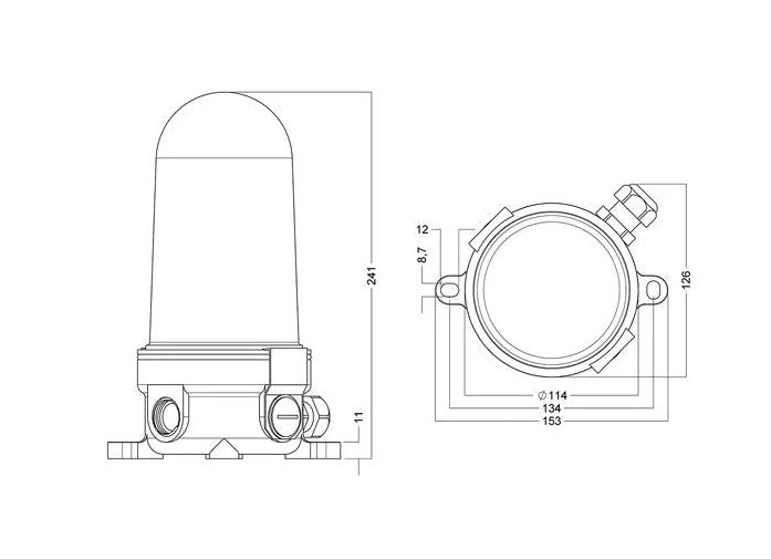 3330 A/R WHITE 360° E27 IP67 230 POCAN M20-14