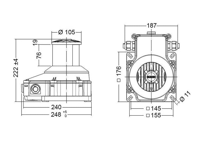 75D LED A/R YELLOW 360° 24VDC