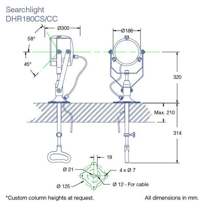DHR180CS LED 20W 10-32VDC MANUAL BRIDGE OPERATED