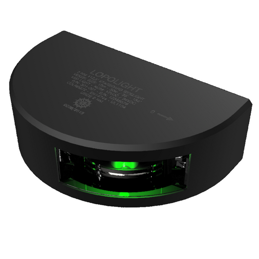 NAV LIGHT 2NM, 112.5° GREEN STB, VM, 6M CABLE, BLACK