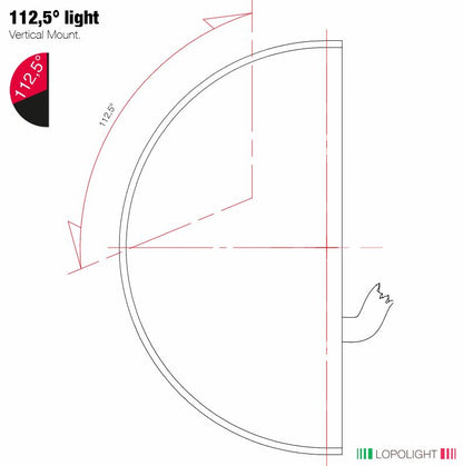 NAV LIGHT 2NM, 112.5° RED PORT, VM, 6M CABLE, BLACK