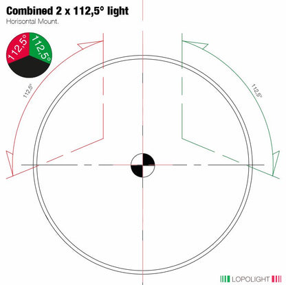 NAV LIGHT 2NM, GREEN/RED, COMB. SIDEL., HM, 2.5M CABLE, BLACK