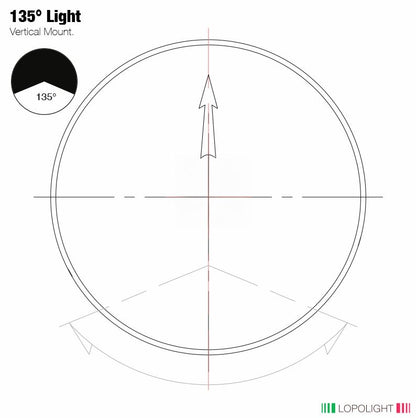NAV LIGHT 2NM, 135° WHITE STERN, DOUBLE, HM, BLACK