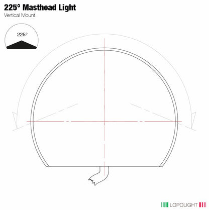 NAV LIGHT 3NM, 225° MASTHEAD, VM, 0.7M CABLE