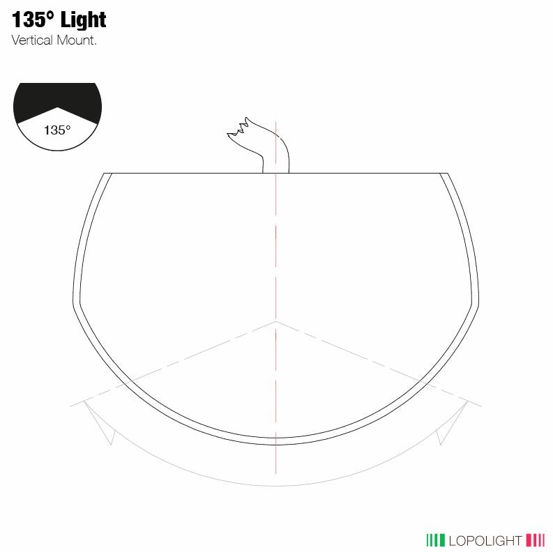 NAV LIGHT 2NM, 135° WHITE STERN, VM, 2.5M CABLE