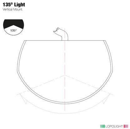 NAV LIGHT 2NM, 135° WHITE STERN, VM, 2.5M CABLE