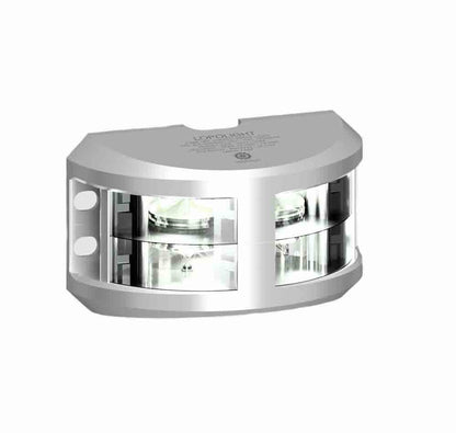 NAV LIGHT 3NM, 180° WHITE, DOUBLE, SILVER ANODIZED