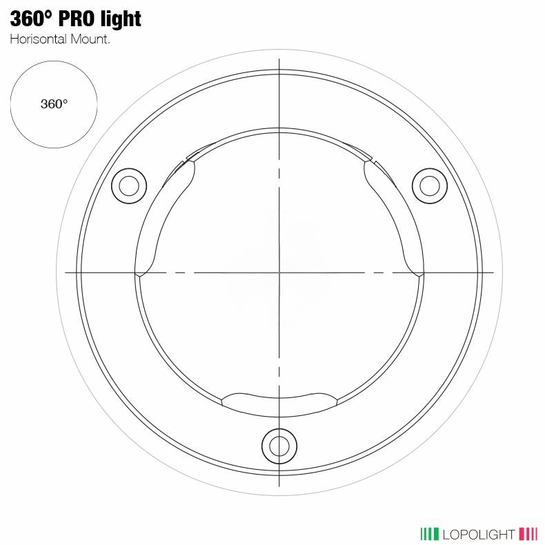 NAV LIGHT 2NM, 360° WHITE, BLACK ANODIZED