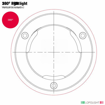 NAV LIGHT 2NM, 360° RED, BLACK ANODIZED