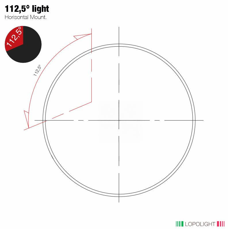 NAV LIGHT 2NM, 112.5° PORT SIDELIGHT, HM, 2.5M CABLE, BLACK