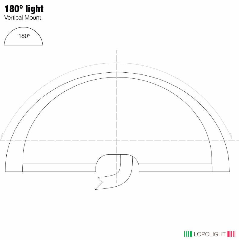 NAV LIGHT 3NM, 180° WHITE, DOUBLE, SILVER ANODIZED