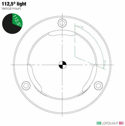 NAV LIGHT 2NM, 112,5° GREEN STB, DOUBLE, HM, BLACK