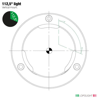 NAV LIGHT 2NM, 112,5° GREEN STB, DOUBLE, BLACK EX Zone 1&2
