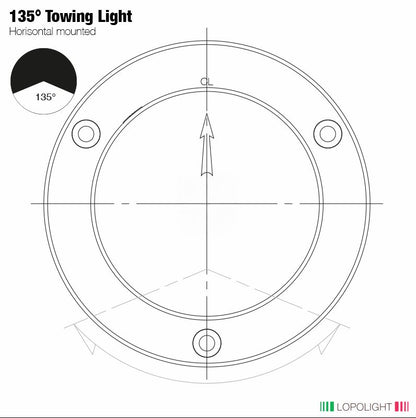 NAV LIGHT 2NM, 135° WHITE STERN, SINGLE BLACK EX ZONE 2