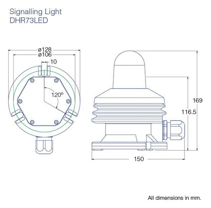 DHR73 LED SIGNAL-/-FLASH LIGHT, YELLOW