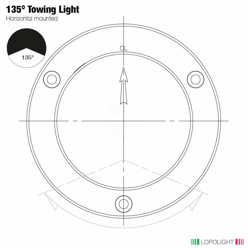 NAV LIGHT 2NM, 135° WHITE STERN, DOUBLE BLACK EX ZONE 1&2