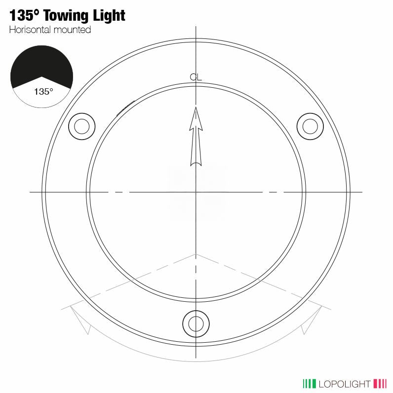 NAV LIGHT 2NM, 135° WHITE STERN, DOUBLE BLACK