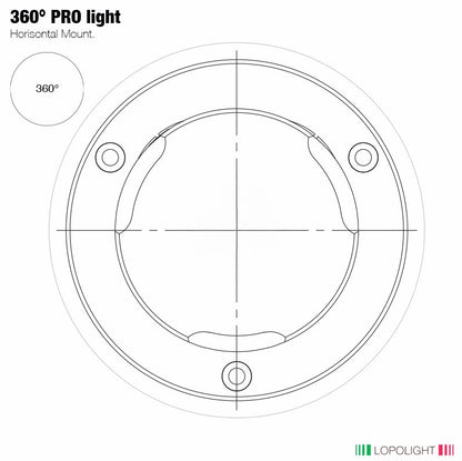 NAV LIGHT 3NM, 360° WHITE, HM, BLACK