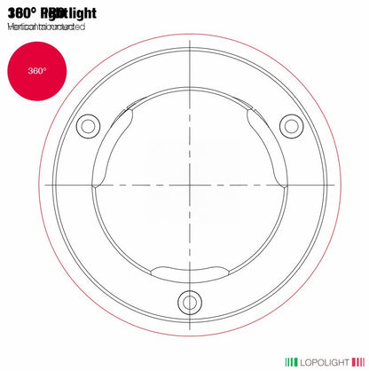 NAV LIGHT 3NM, 360° RED, HM, BLACK