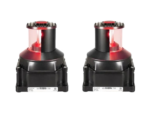 75D LED A/R RED (2x180°) STB+PORT 115-230VAC