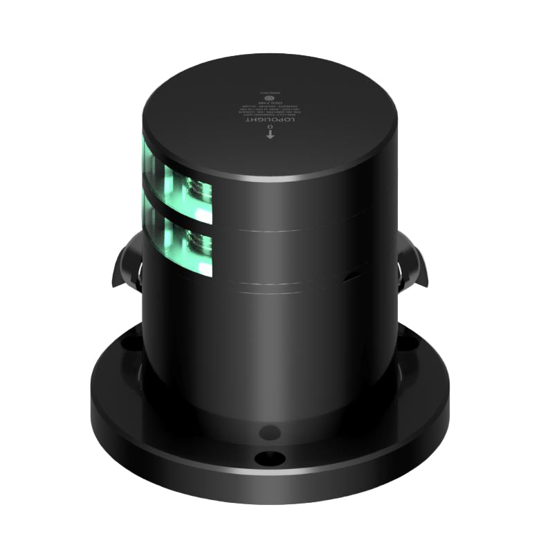 NAV LIGHT 2NM, 112,5° GREEN STARBOARD, DOUBLE, BLACK