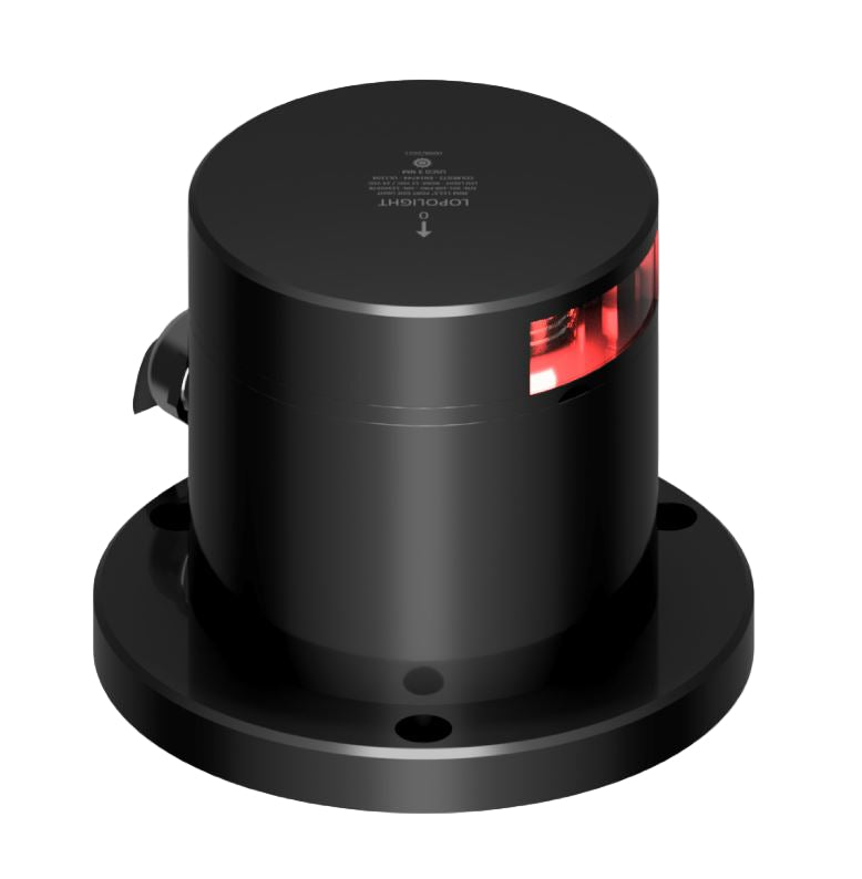 NAV LIGHT 2NM, 112,5° RED PORT, BLACK ANODIZED