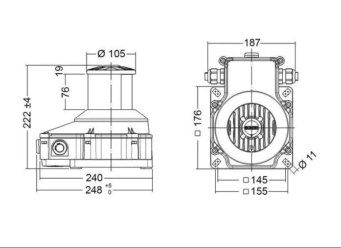 75D LED STERN WHITE 135° 115-230VAC