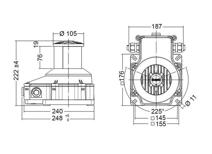 75D LED MASTHEAD WHITE 225° 115-230VAC