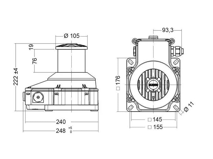 75 LED MANOEUVRE LIGHT A/R WHITE 360° 115-230VAC