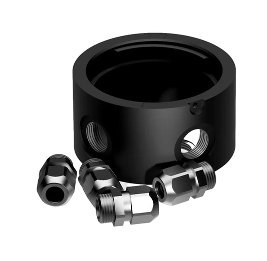 ALUMINIUM MOUNTING BASE, 2CS+2CD, (K-LOCK) BLACK ANODIZED