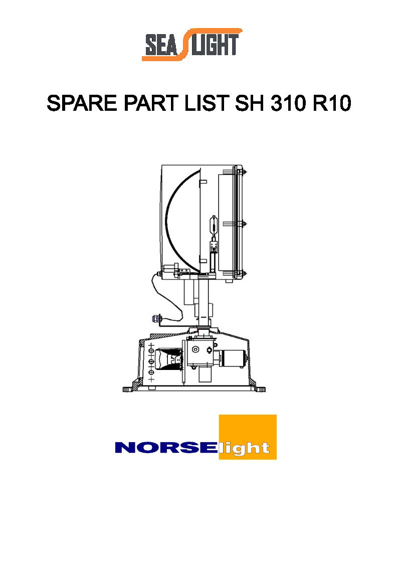 SH 310 R10 1000W SPARE PART LIST