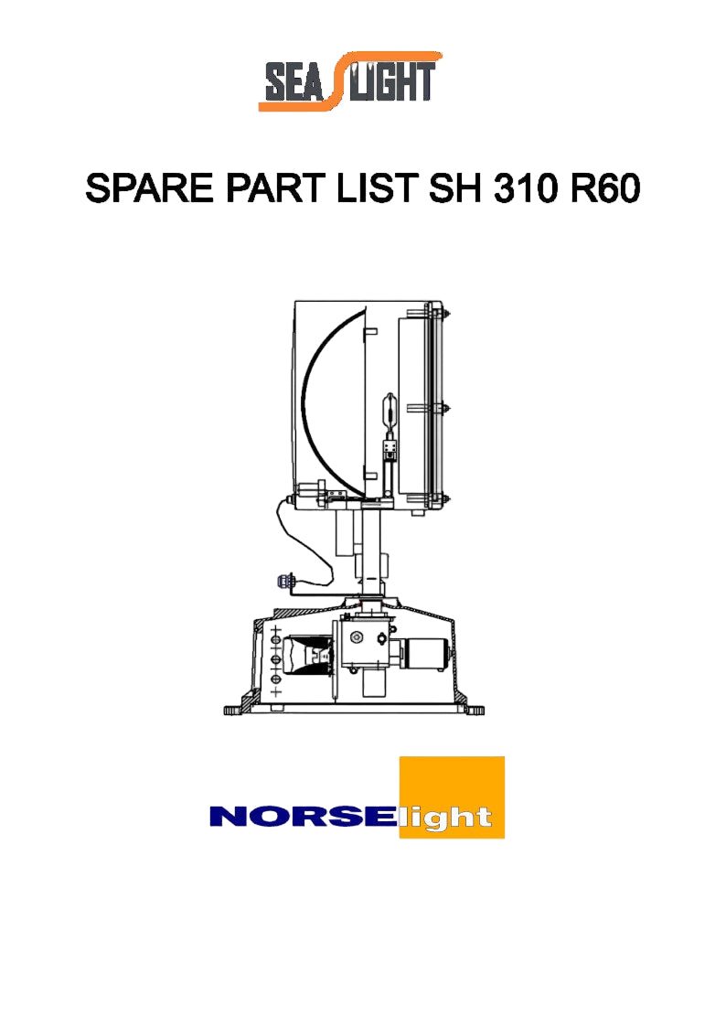 SH 310 R60 1000W SPARE PART LIST