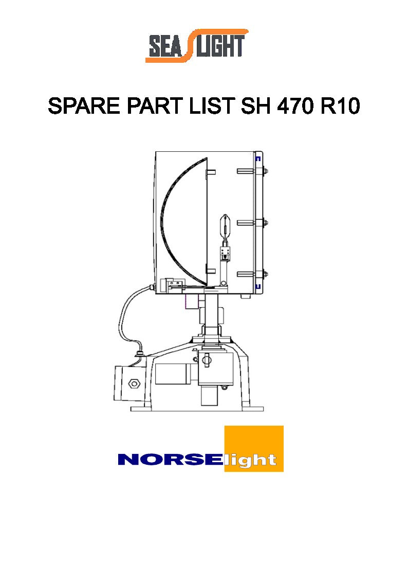SH 470 R10 2000W SPARE PART LIST